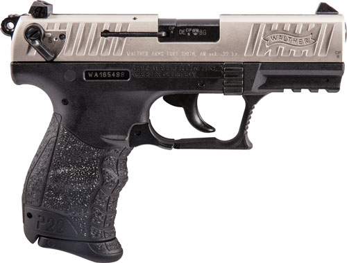 WALTHER P22 CA 22LR 3.42" AS - 10-SHOT E-NICKEL SLIDE