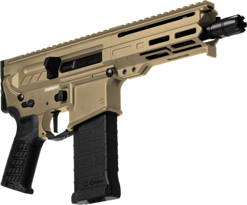 CMMG PISTOL DISSENT MK4 5.7X28 - MM 6.5" 32RD COYOTE TAN