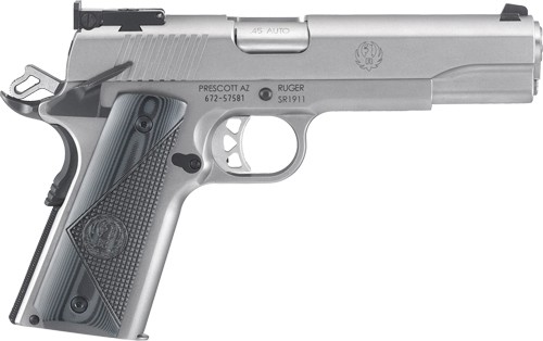 RUGER SR1911 TARGET 45ACP ADJ - STAINLESS G10 GRIPS
