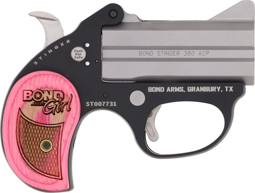 BOND ARMS GIRL STINGER 380ACP - 3" BBL STAINLESS PIND WOOD GRP
