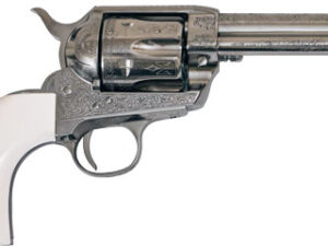 CIMARRON FRONTIER 45LC PW FS - 4.75" ENGRAVED NICKEL/IVORY