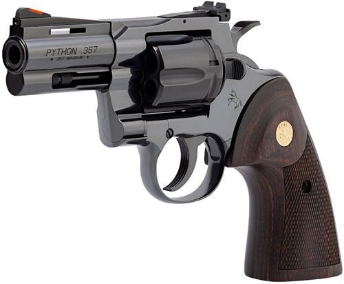 COLT PYTHON 357MAG 3" 6RD - BLUED WALNUT GOLD MEDALLION