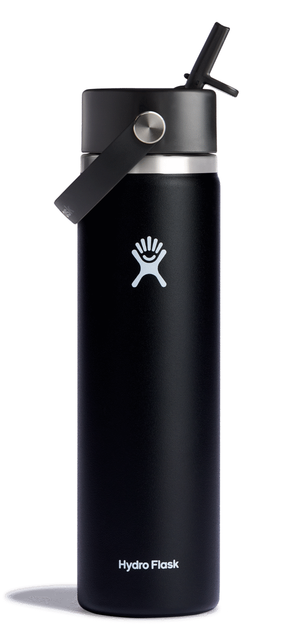 Wide Mouth Insulated Water Bottle w/ Flex Straw Cap
