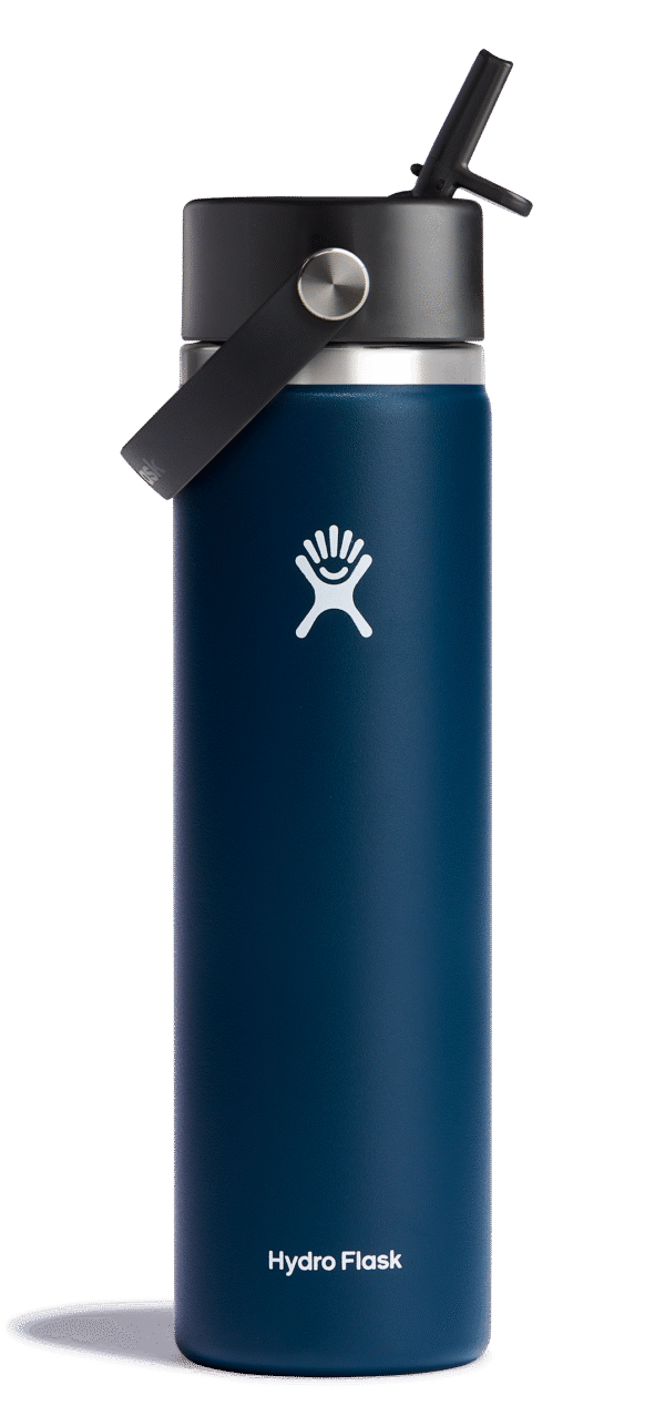 Wide Mouth Insulated Water Bottle w/ Flex Straw Cap