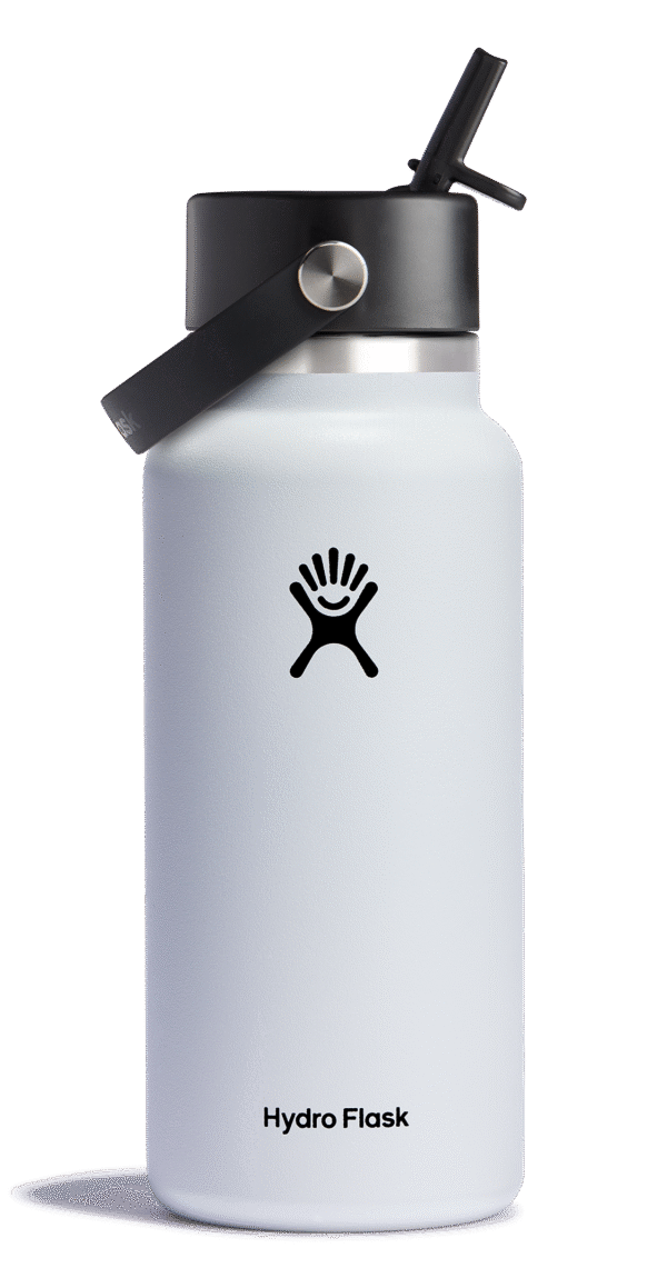 Wide Mouth Insulated Water Bottle w/ Flex Straw Cap