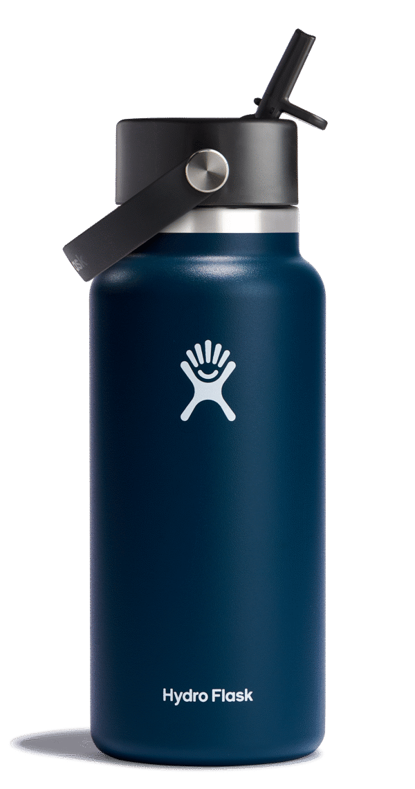 Wide Mouth Insulated Water Bottle w/ Flex Straw Cap