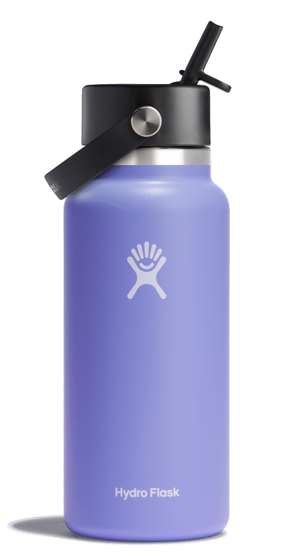 Wide Mouth Insulated Water Bottle w/ Flex Straw Cap