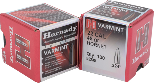 HORNADY BULLETS 22 CAL .224 - 45GR JSP 100CT 40BX/CS