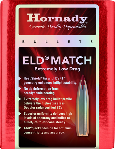 HORNADY BULLETS 6.5MM .264 - 147GR ELD-MATCH 500CT 6BX/CS