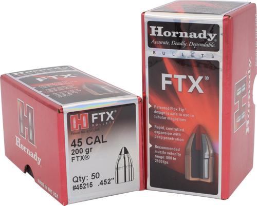 HORNADY BULLETS 45 CAL .452 - 200GR FTX 50CT 25BX/CS