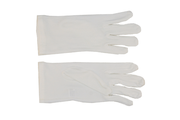 Parade Slip-On Gloves - Nylon Stretch w/ Raised Pointing - White