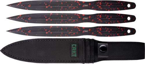 CRKT ONION THROWING KNIVES - 6.25" BLACK/RED 3-PACK W/SHTH