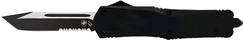 TEMPLAR KNIFE LARGE OTF BLACK - RUBBER 3.5" BLACK TANTO SRRTD