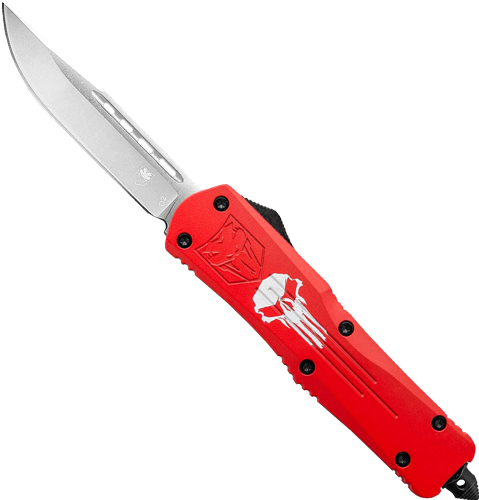 COBRATEC LARGE FS3 OTF RED - PUNISHER 3.5" D2 STEEL DRP PNT