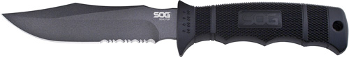 SOG KNIFE SEAL PUP 4.75" - BLACK SERRATED W/KYDEX SHEATH