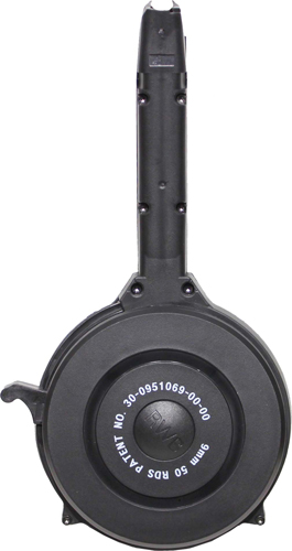 IVER JOHNSON MAGAZINE POLYMER - FITS GLOCK 9MM 50RD DRUM BLK