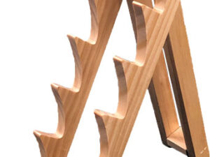 ABKT WOOD KNIFE DISPLAY STAND - HOLDS 5 KNIVES 10.25"X2.3"x6.5