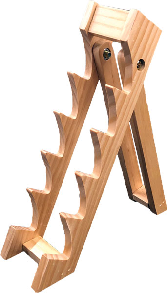 ABKT WOOD KNIFE DISPLAY STAND - HOLDS 5 KNIVES 10.25"X2.3"x6.5