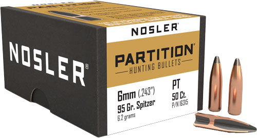 NOSLER BULLETS 6MM .243 - 95GR PARTITION 50CT