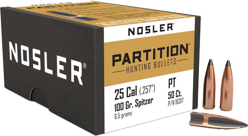 NOSLER BULLETS 25 CAL .257 - 100GR PARTITION 50CT