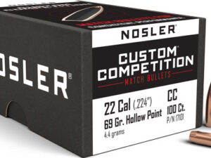 NOSLER BULLETS 22 CAL .224 - 69GR HP-BT CUSTOM COMP. 100CT