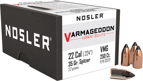 NOSLER BULLETS 22 CAL .224 - 35GR VARMAGEDDON TIPPED 250CT