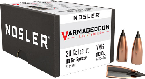 NOSLER BULLETS 30 CAL .308 - 110GR VARMAGEDDON TIPPED 100CT