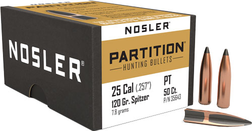 NOSLER BULLETS 25 CAL .257 - 120GR PARTITION 50CT