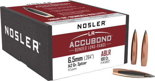NOSLER BULLETS 6.5MM .264 - 142GR ACCUBOND LR 100CT