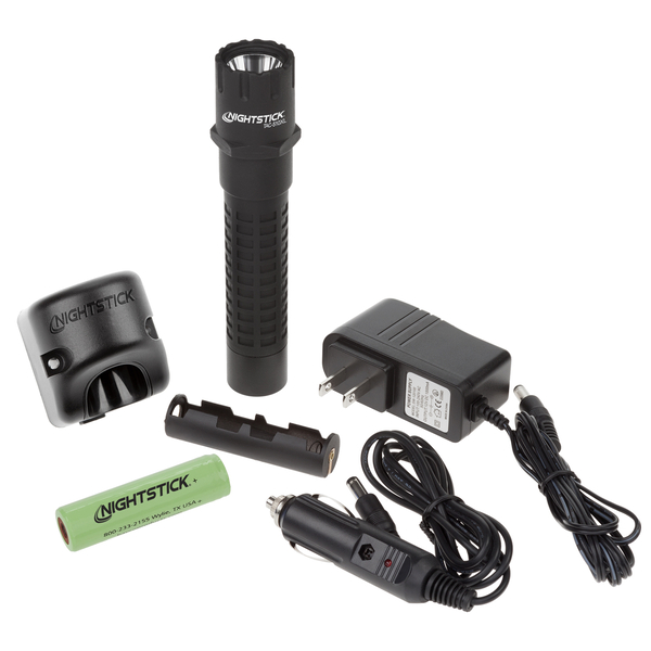 Xtreme Lumens Polymer Multi-Function Rechargeable Tactical Flashlight with AC/DC Power Supply