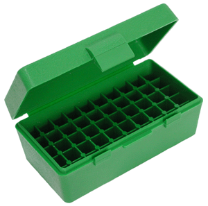 MTM AMMO BOX 38/357 50-RDS - FLIP TOP STYLE GREEN