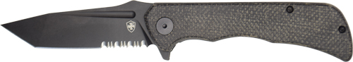 TEMPLAR KNIFE PALADIN FOLDER - 3.27" BLACK MICARTA TANTO D2