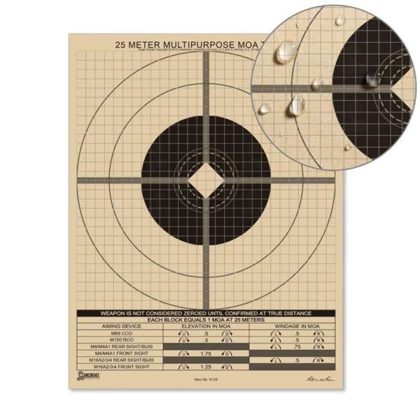 25 Meter Multipurpose Zeroing Target - MOA Adjustment