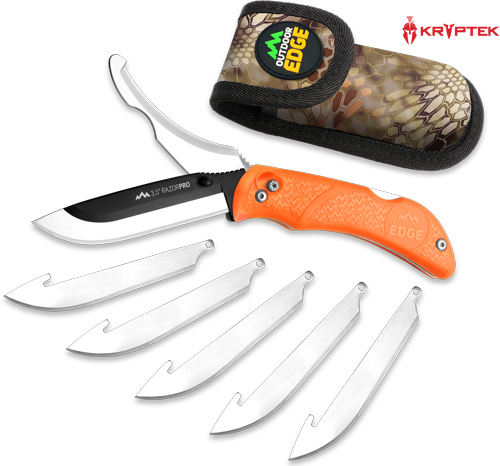 OUTDOOR EDGE RAZOR PRO 3.5" - BLADE/ 3.1" GUT BLADE ORG HNDL