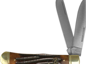 ABKT ROPER DOUBLE ACTION LOCK - BACK TRAPPER 3.25" COFFEE HNDL