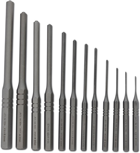 GRACE USA ROLL PIN PUNCH SET - STEEL 12PC W/VINYL POUCH