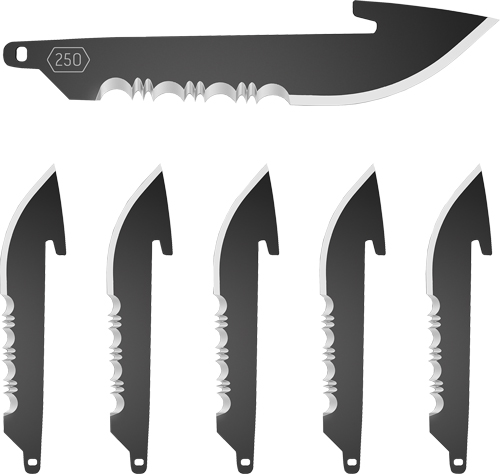 OUTDOOR EDGE 2.5" DROP POINT - W/SERRATIONS BLACK BLADE 6-PK