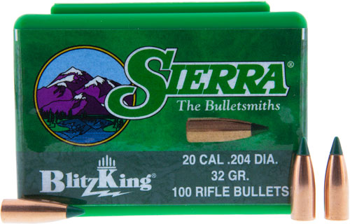 SIERRA BULLETS .20 CAL .204 - 32GR BLITZKING 100CT