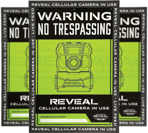 TACTACAM REVEAL NO TRESPASSING - SIGN 3PK