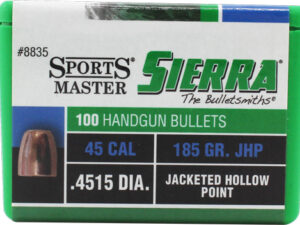 SIERRA BULLETS .45 CAL .4515 - 185GR JHP 100CT