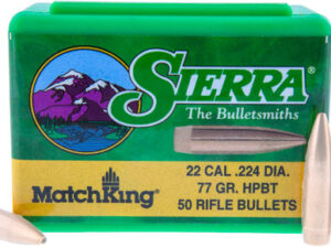 SIERRA BULLETS .22 CAL .224 - 77GR HPBT W/CANNELURE 50CT