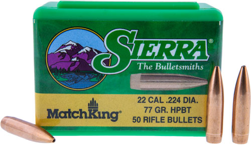 SIERRA BULLETS .22 CAL .224 - 77GR HPBT 50CT