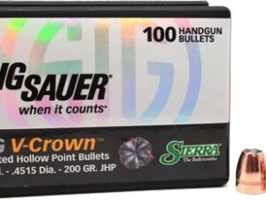 SIERRA BULLETS .45 CAL .4515 - 200GR JHP SIG V-CROWN 100CT