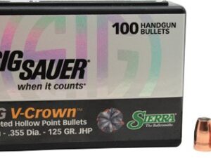 SIERRA BULLETS 9MM .355 - 125GR JHP SIG V-CROWN 100CT