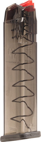 ETS MAGAZINE FOR GLOCK 9MM - 22RD CARBON SMOKE FIT 17/19/26