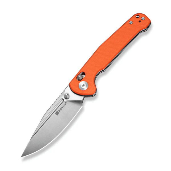 Glenspar Thumb Stud & Crossbar Lock Knife Orange G10 Handle (3.45"" Satin Finished 9Cr18MoV Blade)