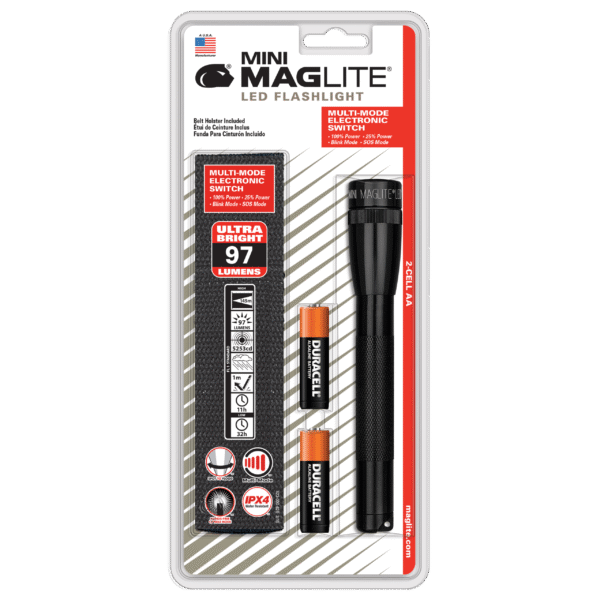SP22 Mini Maglite 2 AA-Cell LED Flashlight w/ Holster