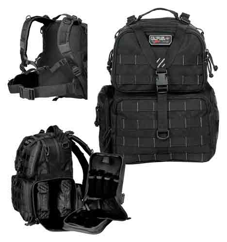 GPS TACTICAL RANGE BACKPACK - W/WAIST STRAP BLACK NYLON