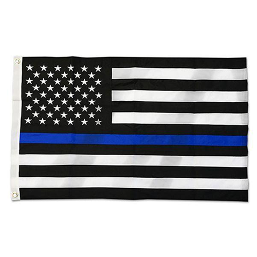 Durasleek Thin Blue Line American Flag, Sewn & Embroidered