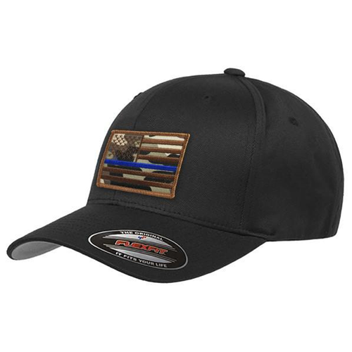 FlexFit Hat - Camo Thin Blue Line American Flag